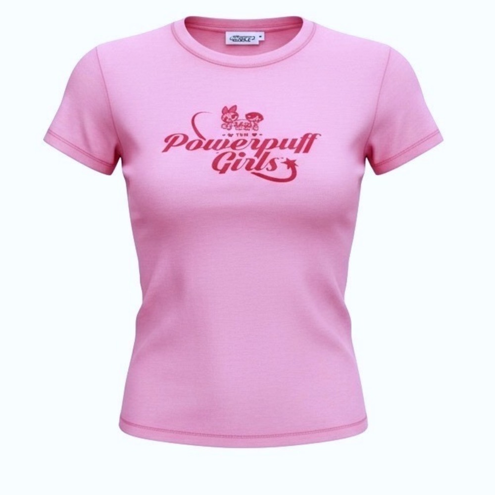 Civil Regine Powerpuffโ Girls Baby Tee Rose Spark Pink XS Collaboration